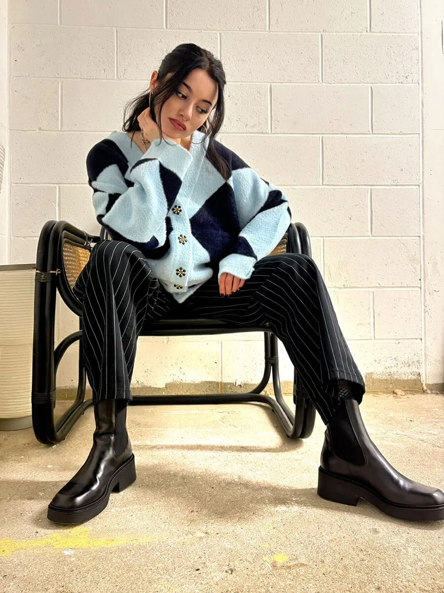 Nini Jeans - Black Pirate Stripe