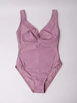 One Piece Underwire Knot Twist in Dusty Pink