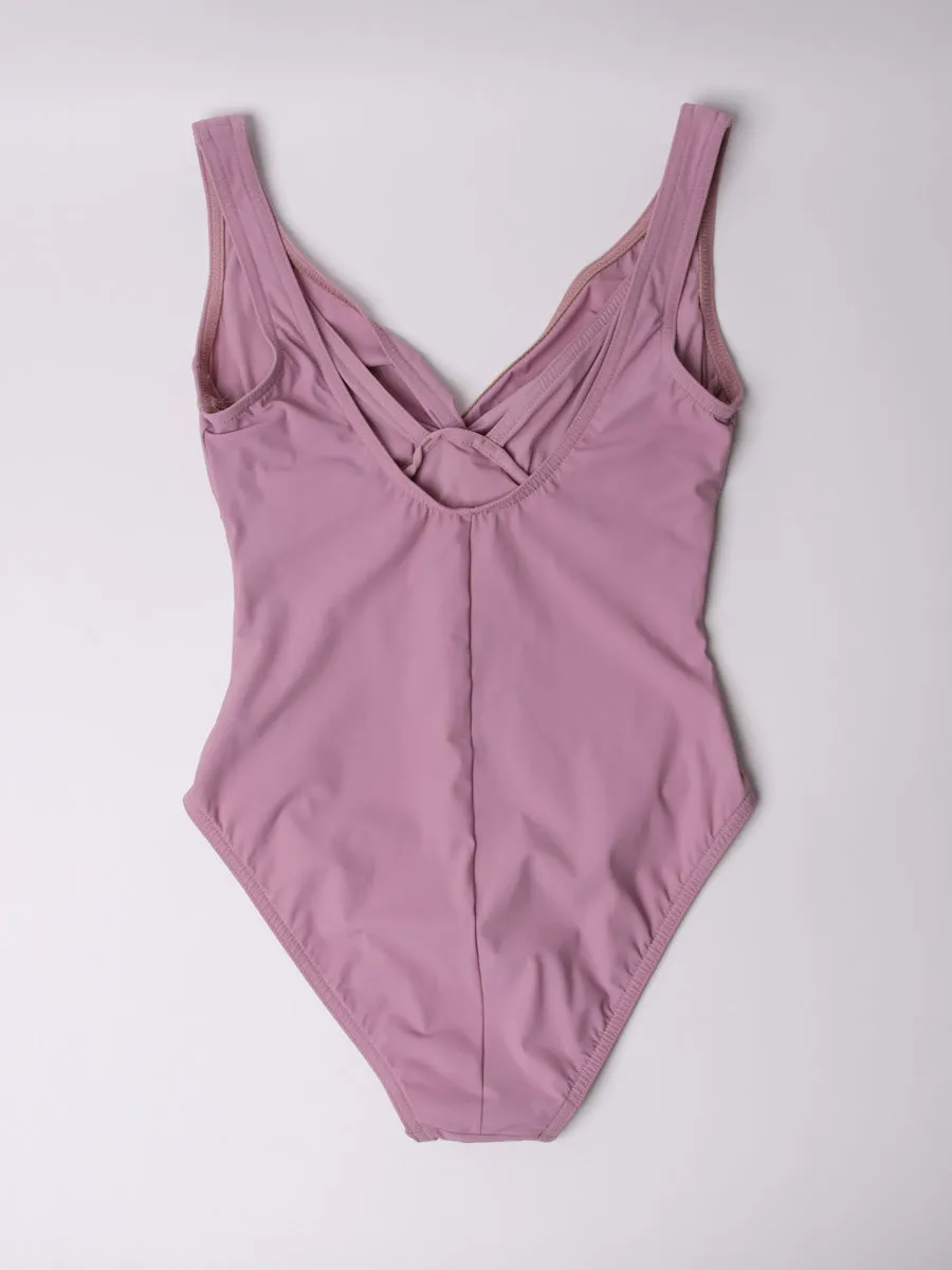 One Piece Underwire Knot Twist in Dusty Pink