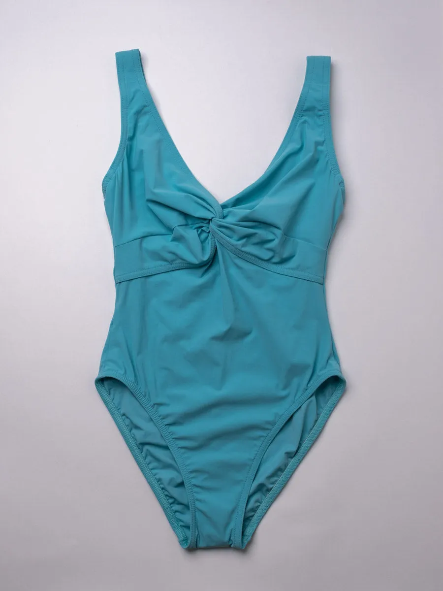 One Piece Underwire Knot Twist In Neptune