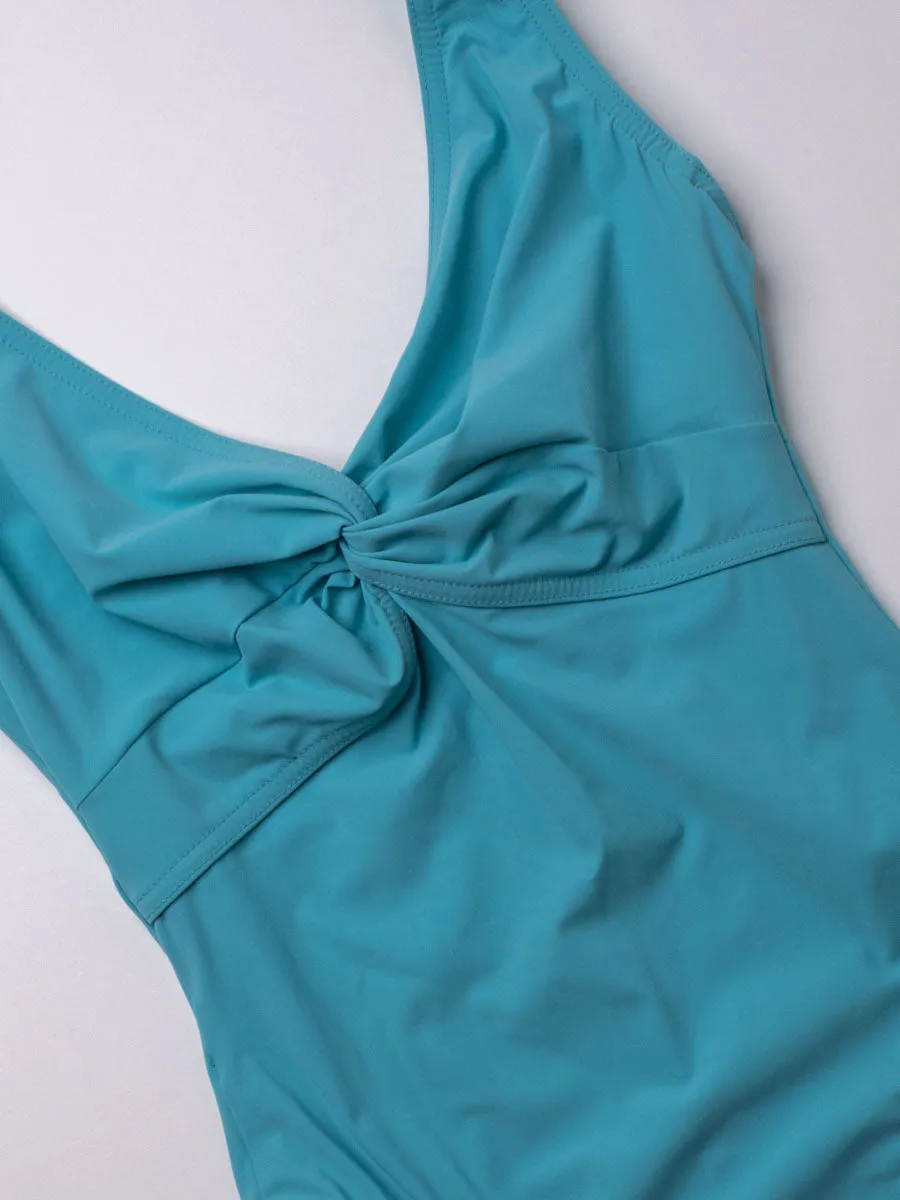 One Piece Underwire Knot Twist In Neptune