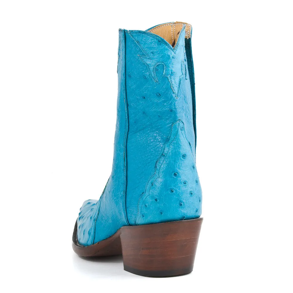 Ostrich Ankle Zipper - Crystal Blue
