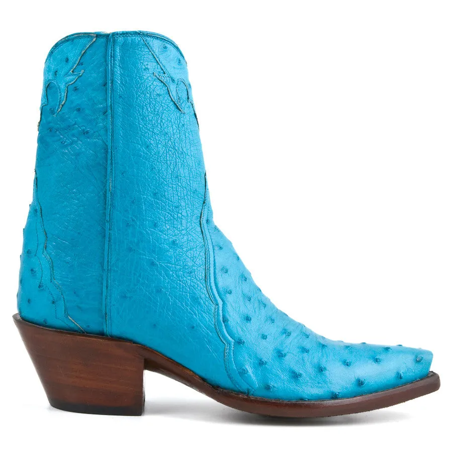 Ostrich Ankle Zipper - Crystal Blue