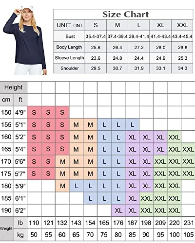 Promover Women's UPF 50  Workout Shirts Sun Protection Quick Dry Long Sleeve Scoop Neck Yoga Activewear Plain Tee Tops, A-upgraded Navy, XX-Large