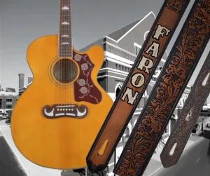 "Hello Walls" 1 1 /2" Leather Guitar Strap