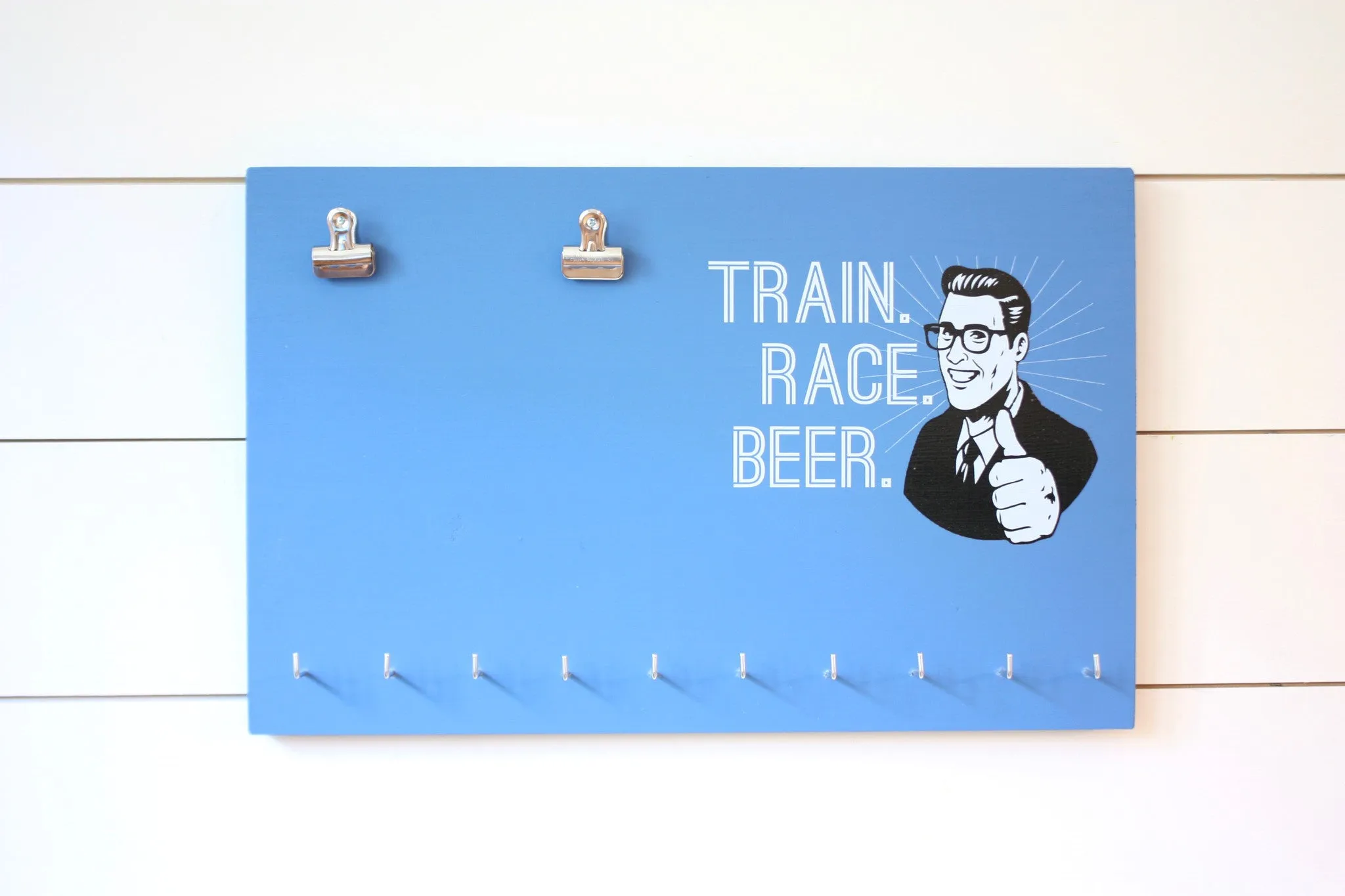 Race Bib & Medal Holder - Train Race Beer