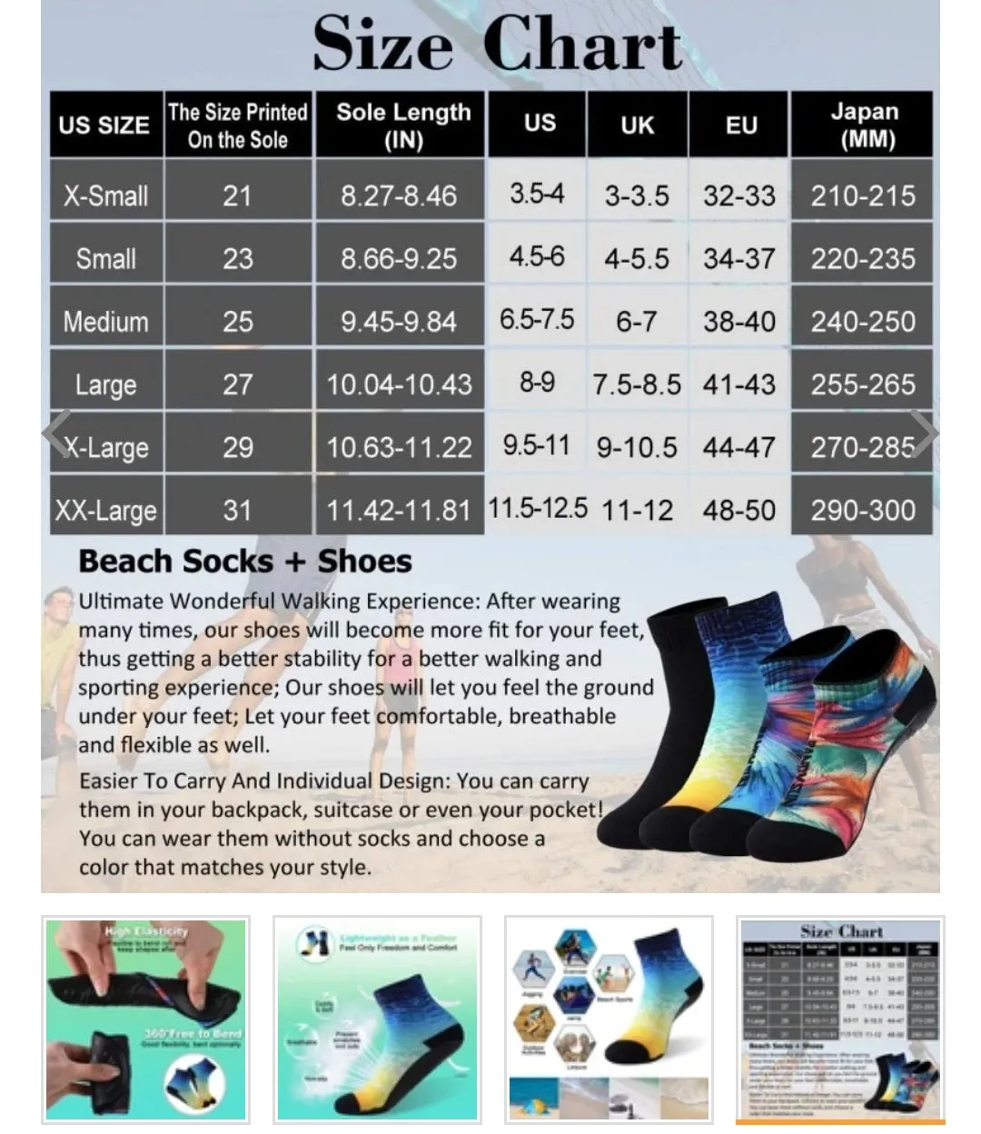 Randy Sun - Quick Dry Non-Slip Beach Socks - FBH