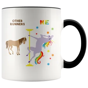 Runner Gifts Funny Running Mug for Birthday Gift Best Track Runner Ever Coffee Cup Pole Dancing Unicorn