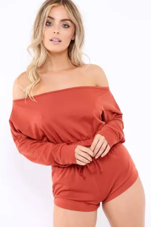 Rust Bardot Co-ord Set - Prina