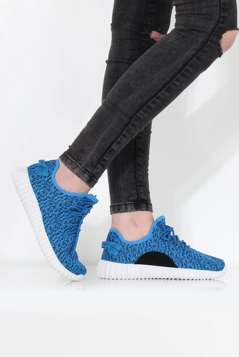 Saint Blue Textured Tainers