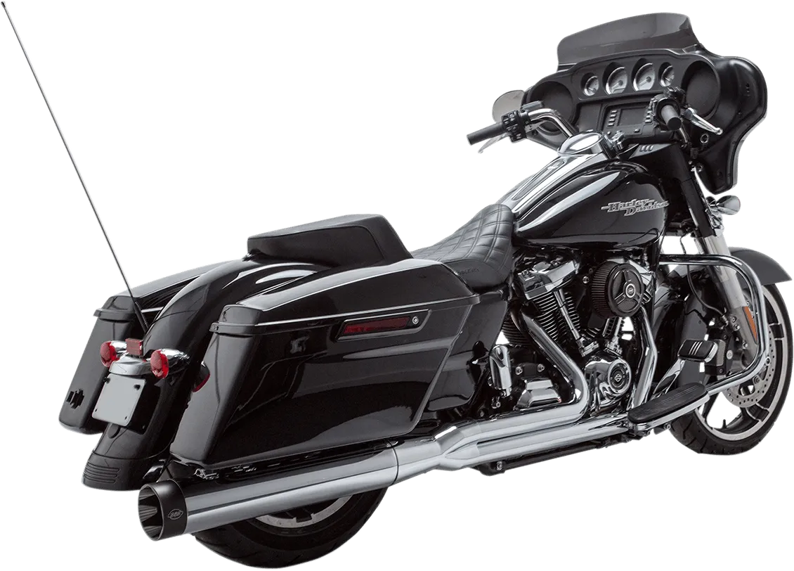 S&S Cycle 550-0828 Shadow Muffler Kit - Chrome with Black Highlighted Machined End Cap
