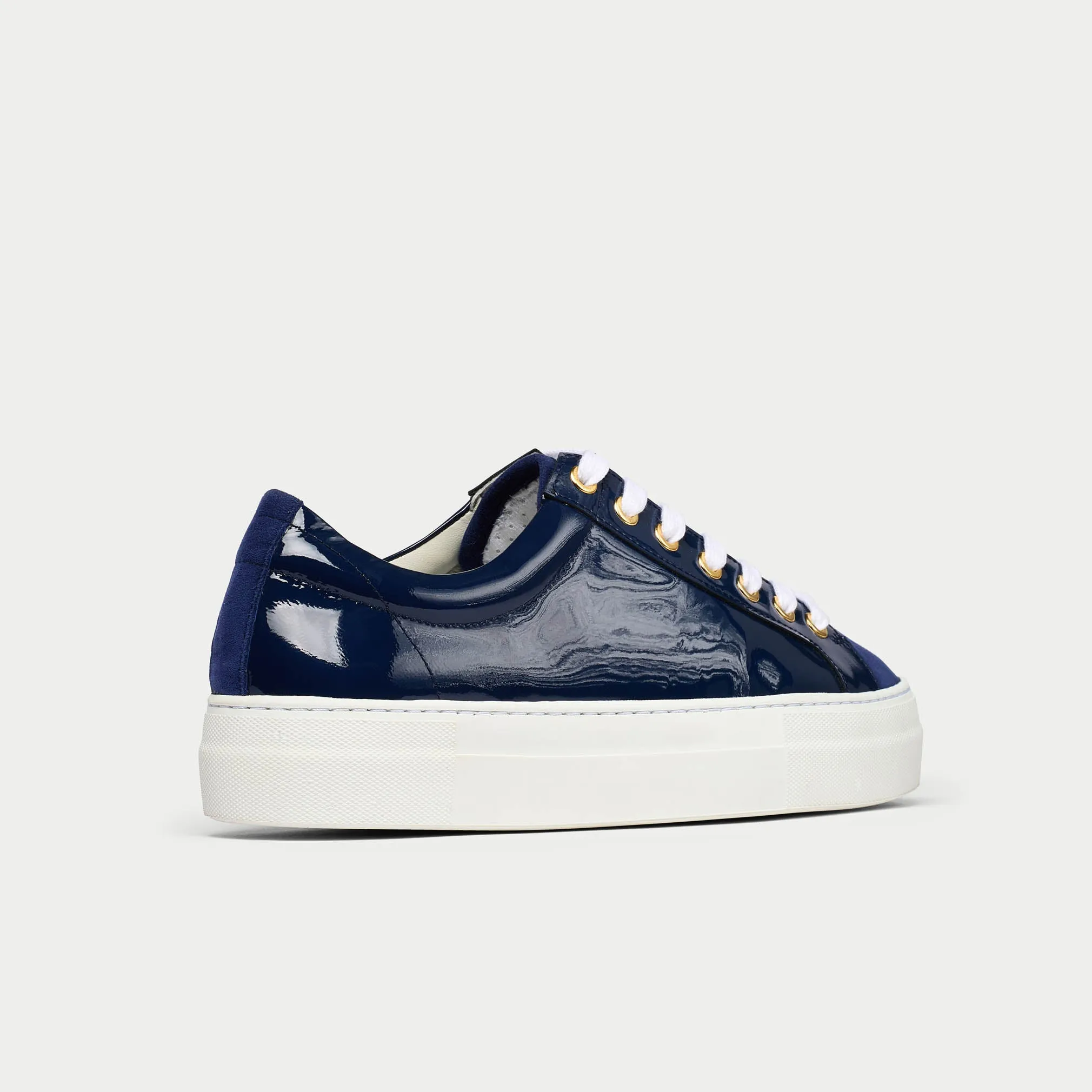 Saturn - Navy Patent Leather & Suede