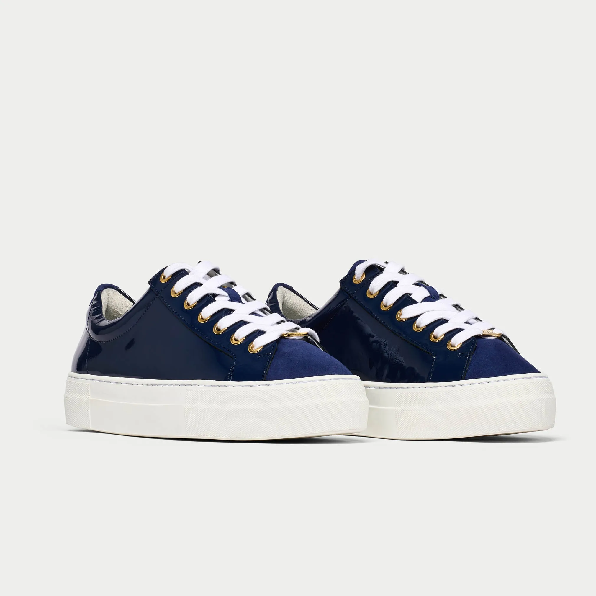 Saturn - Navy Patent Leather & Suede
