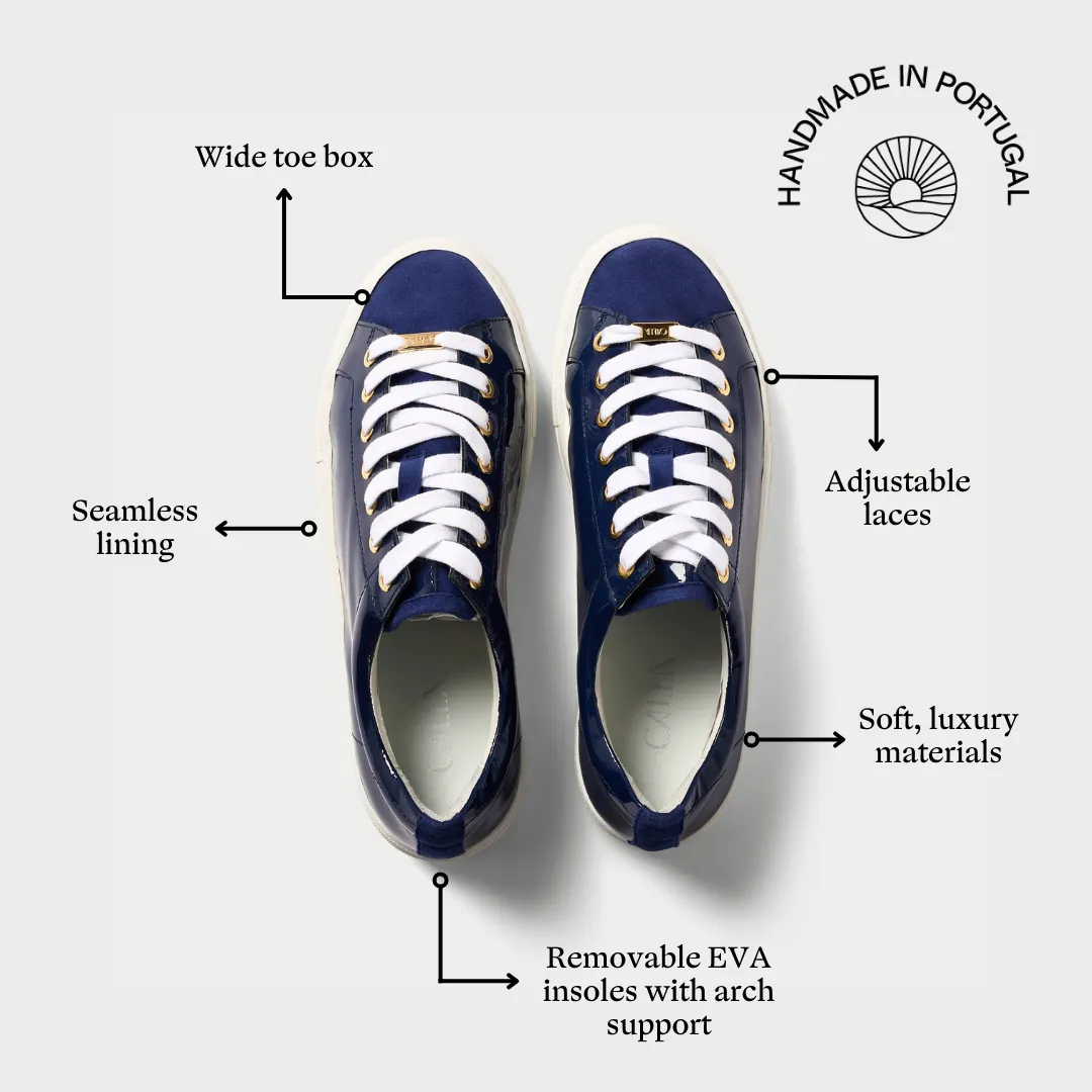 Saturn - Navy Patent Leather & Suede