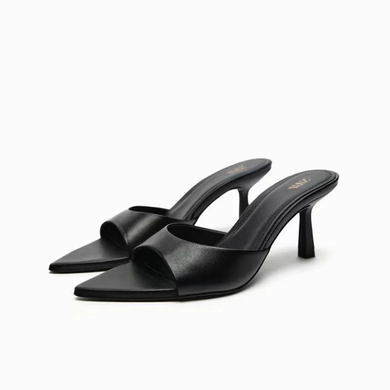 Silver Pointed Open Toe