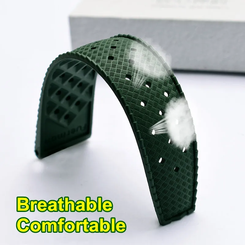 ★Special Offer★ Vintage Tropical Rubber Watch Band Dive Strap