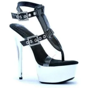 SS-609-Geneva Platform Sandal | Black Patent