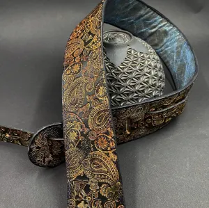 Stamped Leather Guitar Strap Lined- Assorted Designs