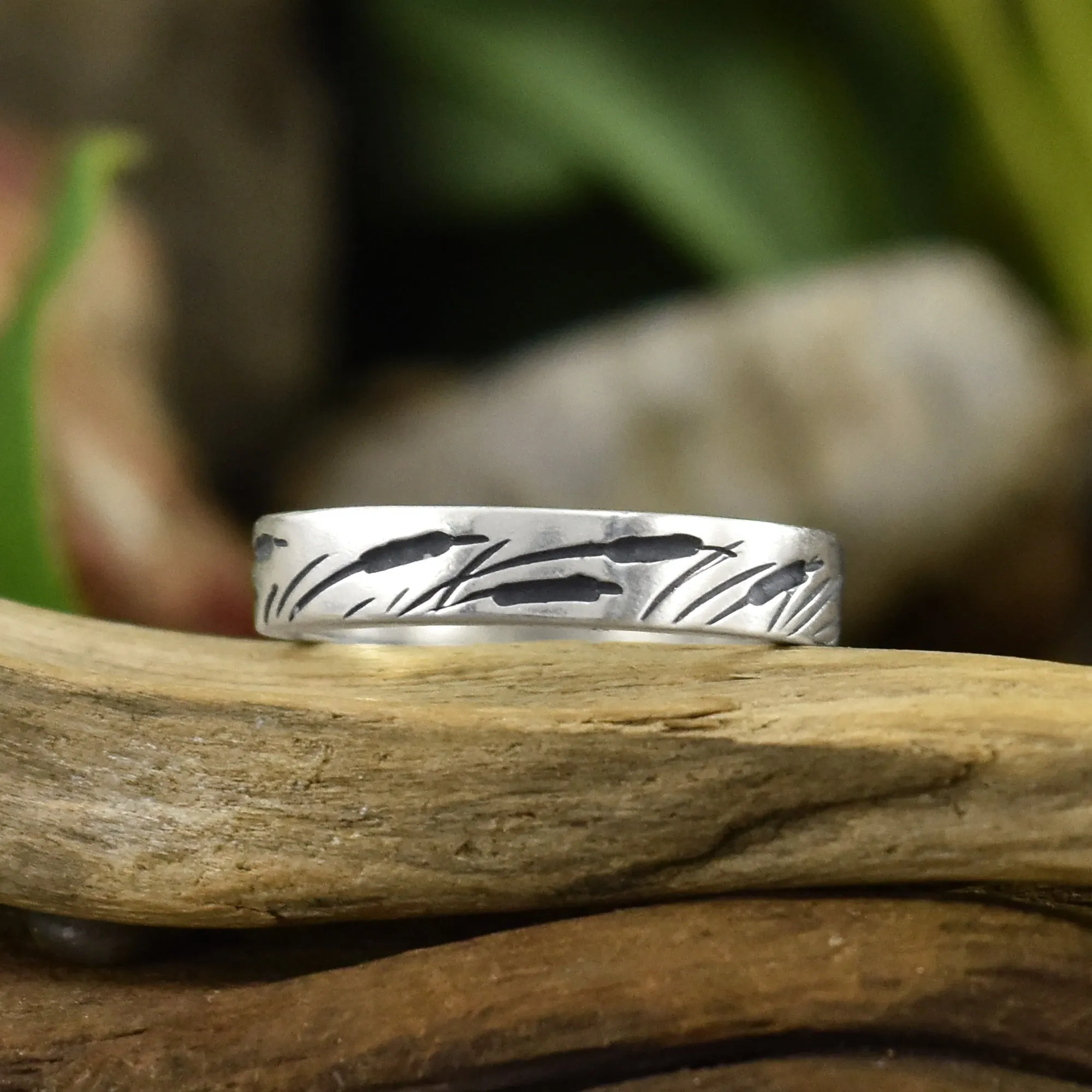 Textured Cattails Ring