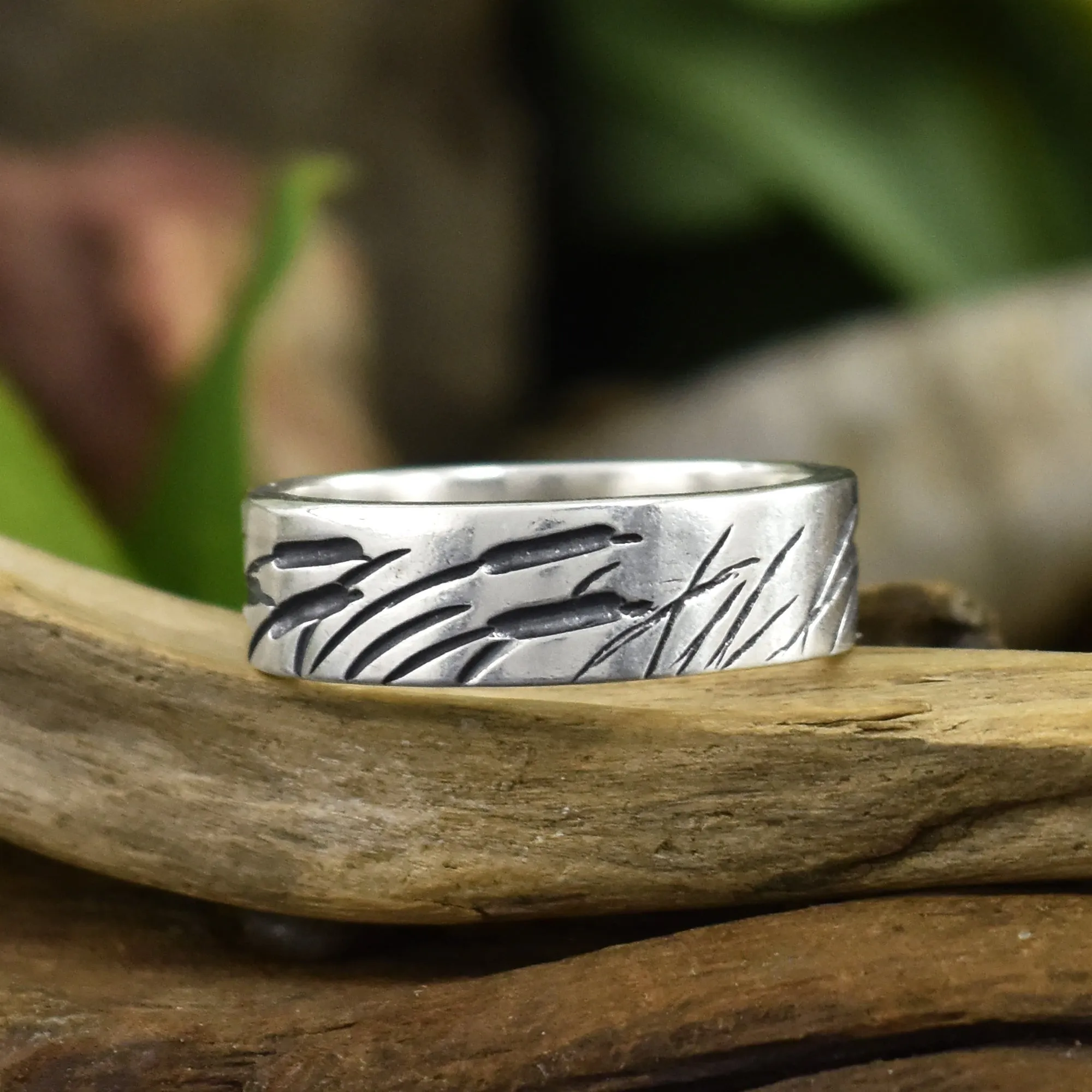 Textured Cattails Ring