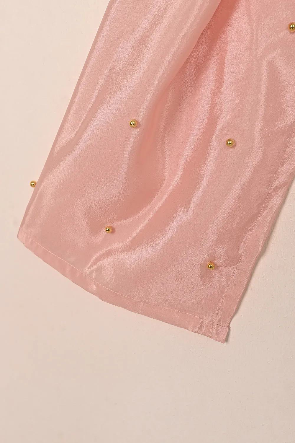 TKF-180-Peach - Kids 3Pc Ready to Wear Silk Formal Dress