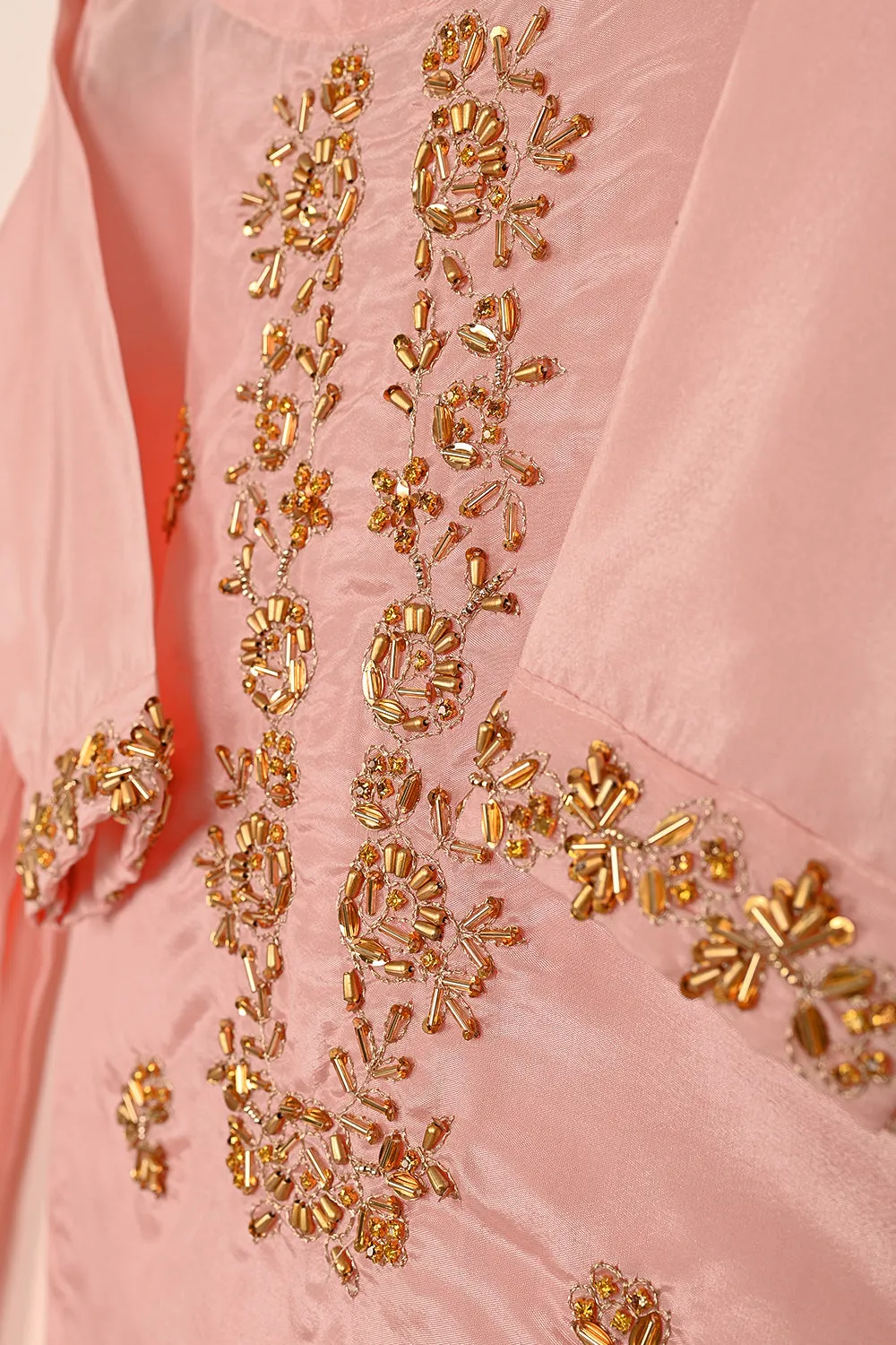 TKF-180-Peach - Kids 3Pc Ready to Wear Silk Formal Dress