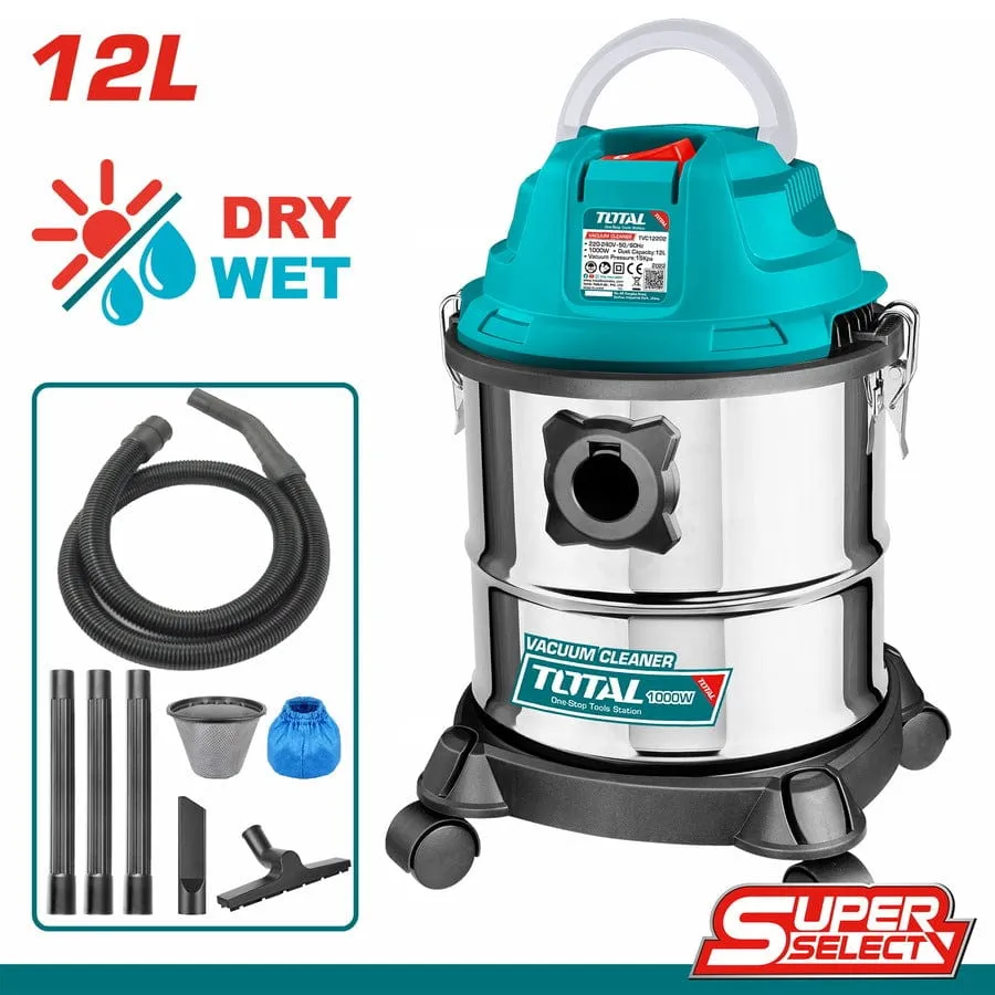 Total Wet & Dry Vacuum Cleaner 12 Liters 1000W - TVC12202