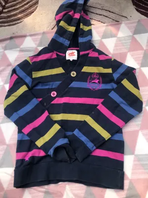 Tottie striped hooded top size XS FREE POSTAGE