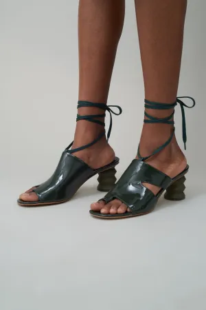 Twyla Lace Up Mule - Olive