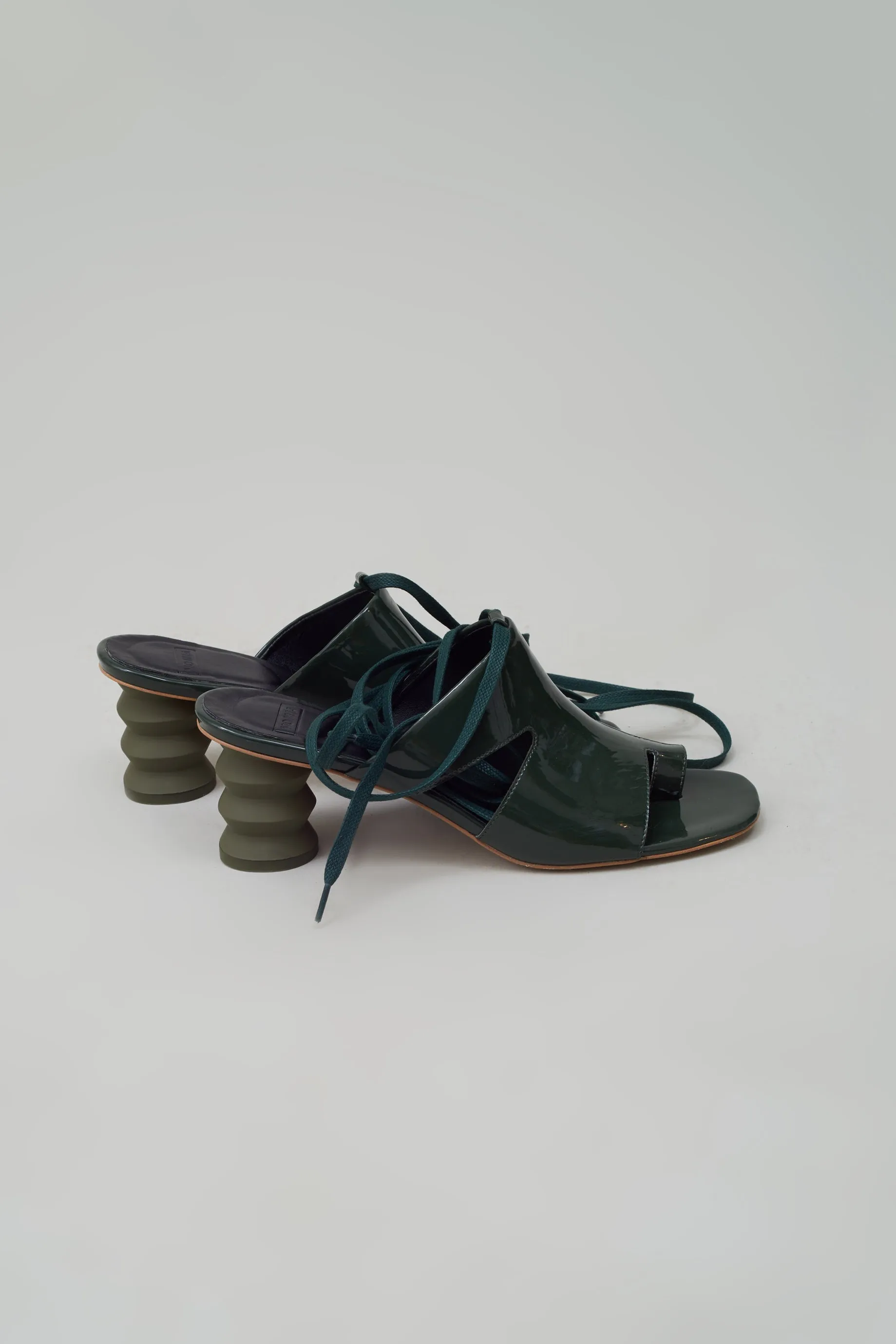 Twyla Lace Up Mule - Olive
