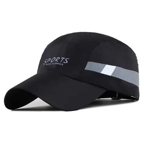 Unisex Polyester Quick Dry Breathable Baseball Cap Outdoor Sport Adjustable Buckle Snapback Hat