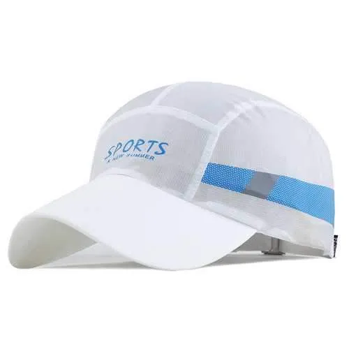 Unisex Polyester Quick Dry Breathable Baseball Cap Outdoor Sport Adjustable Buckle Snapback Hat