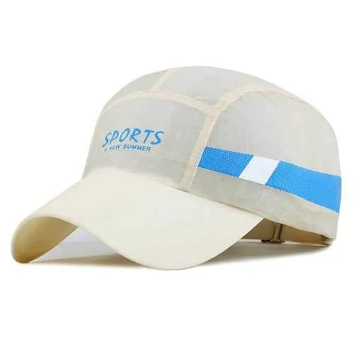 Unisex Polyester Quick Dry Breathable Baseball Cap Outdoor Sport Adjustable Buckle Snapback Hat