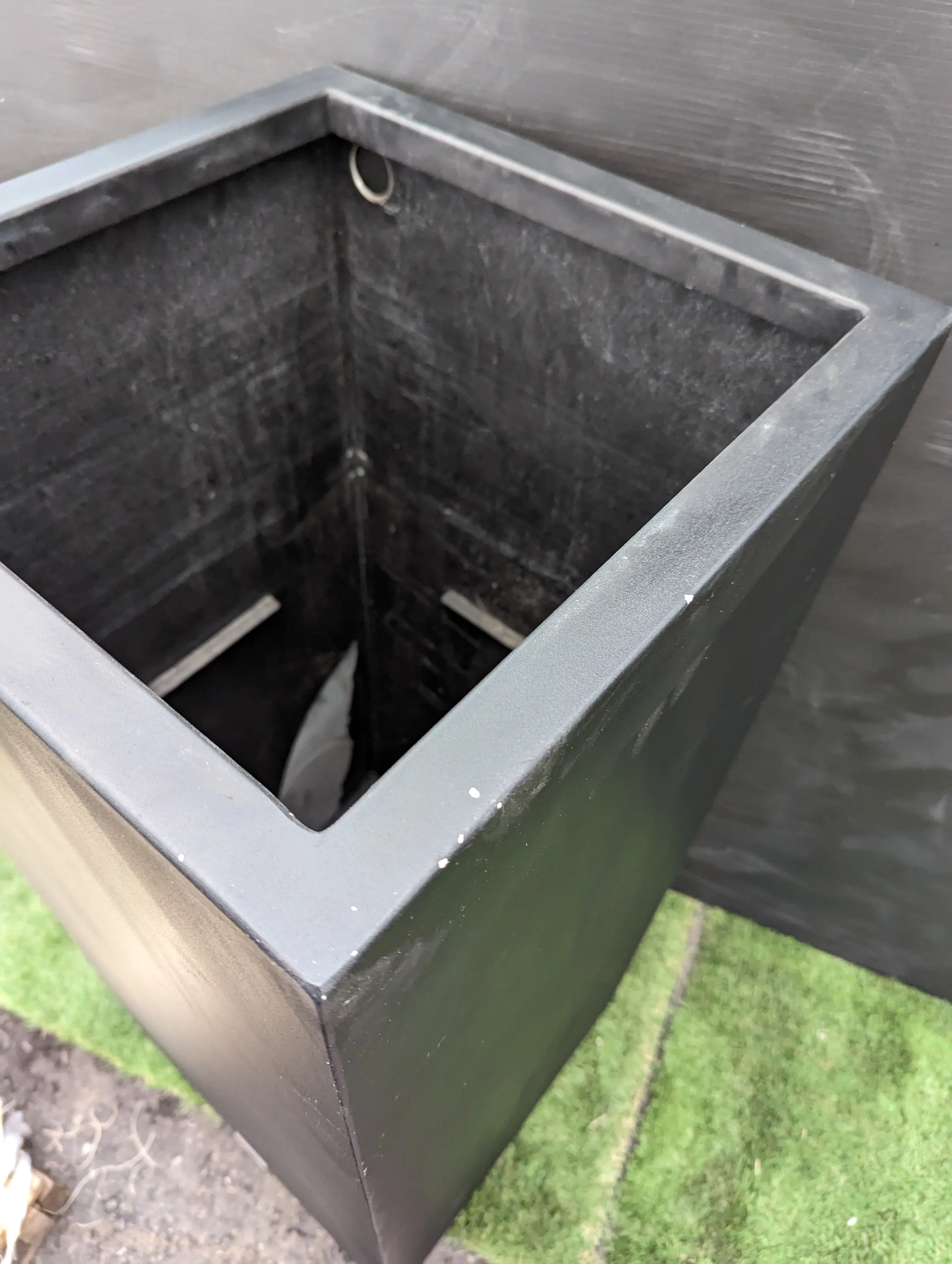 Veradek Pedestal Tall Black Planter - Clearance