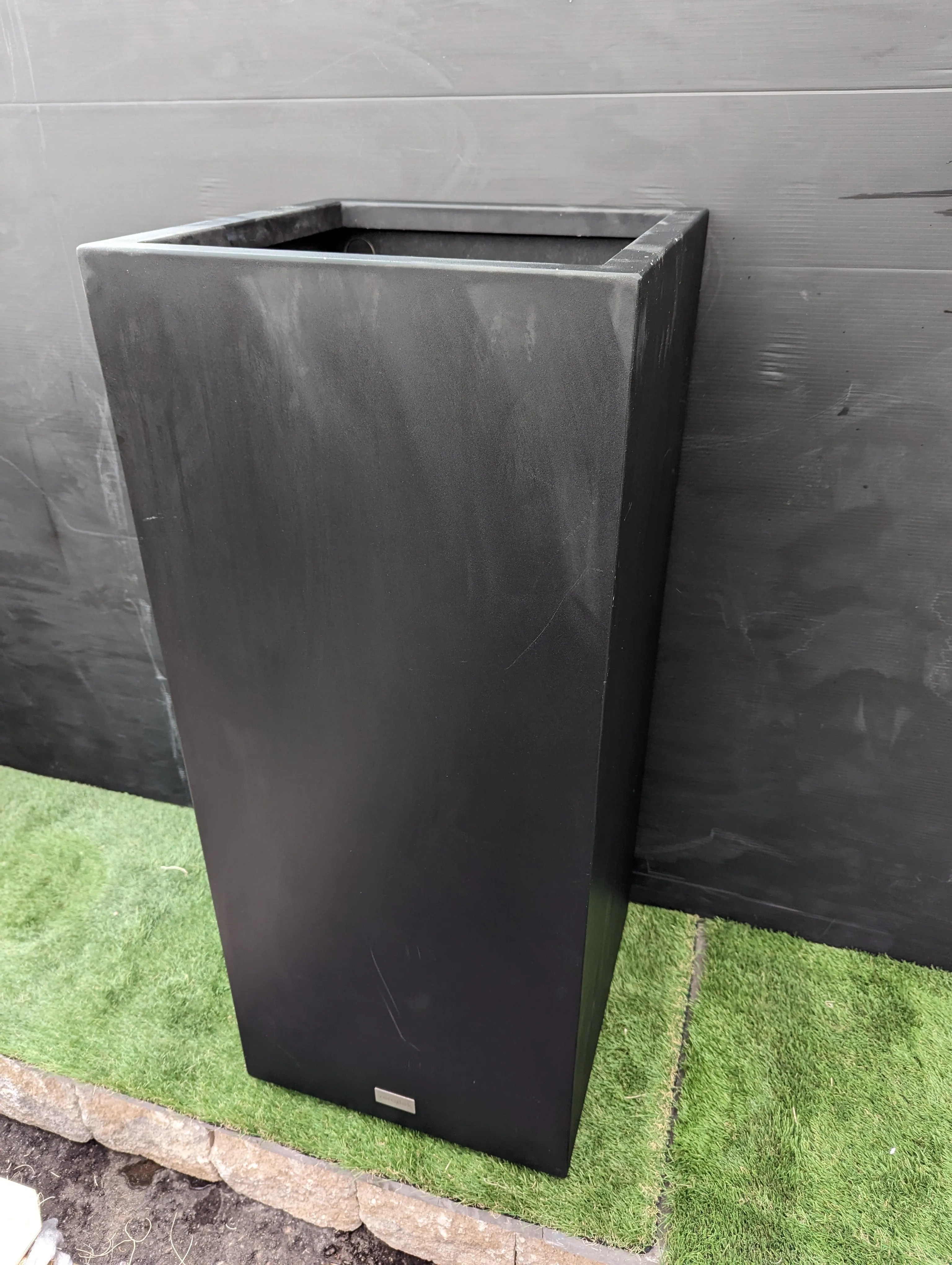 Veradek Pedestal Tall Black Planter - Clearance