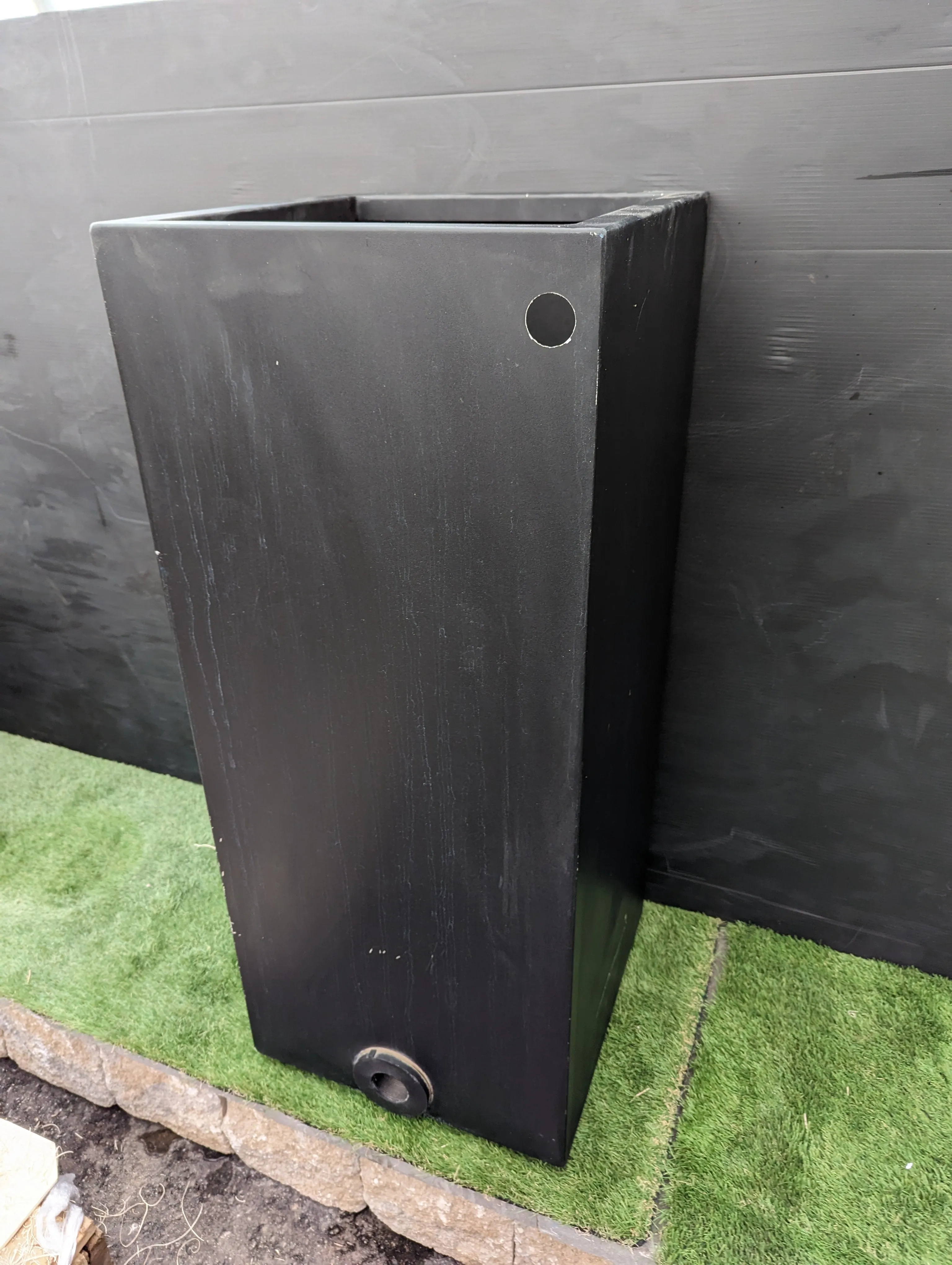 Veradek Pedestal Tall Black Planter - Clearance