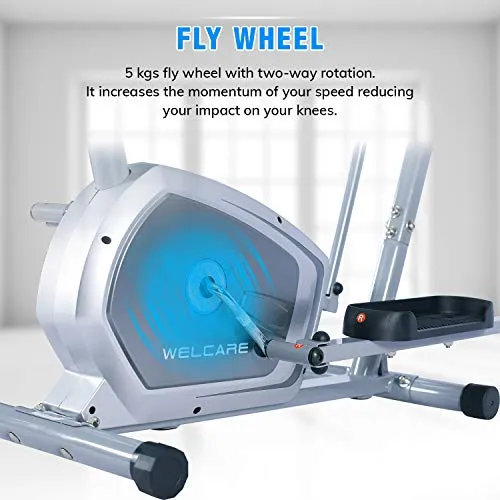 Welcare Elliptical Cross Trainer WC6044 with Adjustable seat, Hand Pulse Sensor, LCD Monitor, Adjustable Resistance for Home Use (DIY Installation with Video Call Assistance)