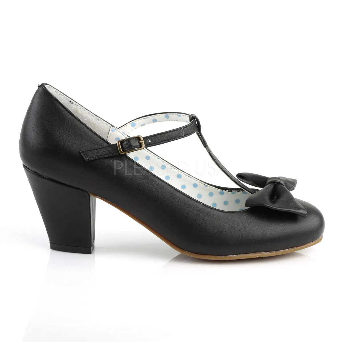 WIGGLE-50  Black Faux Leather