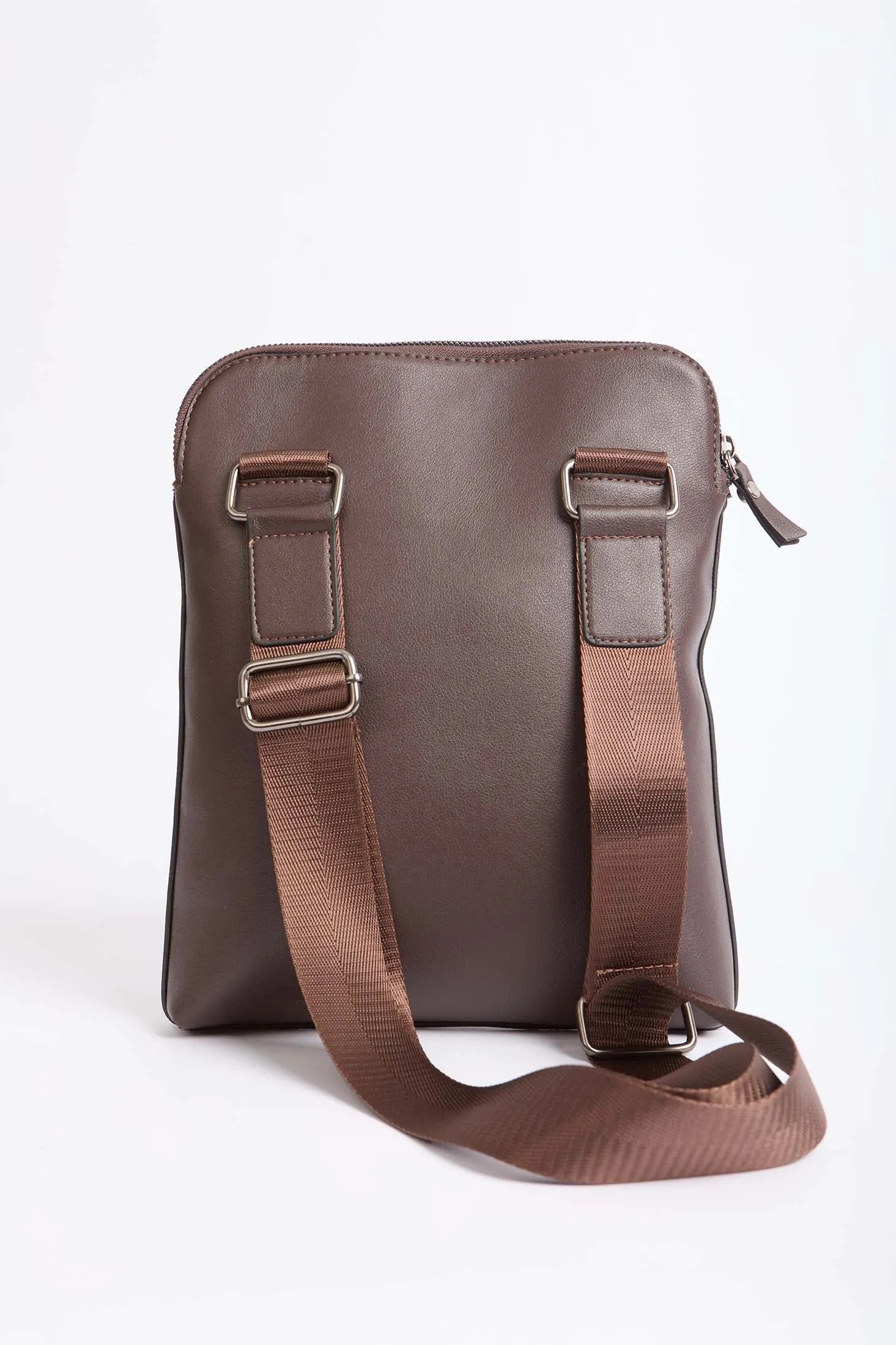 Women Bag Casual Logo Embellished Faux Leather Brown