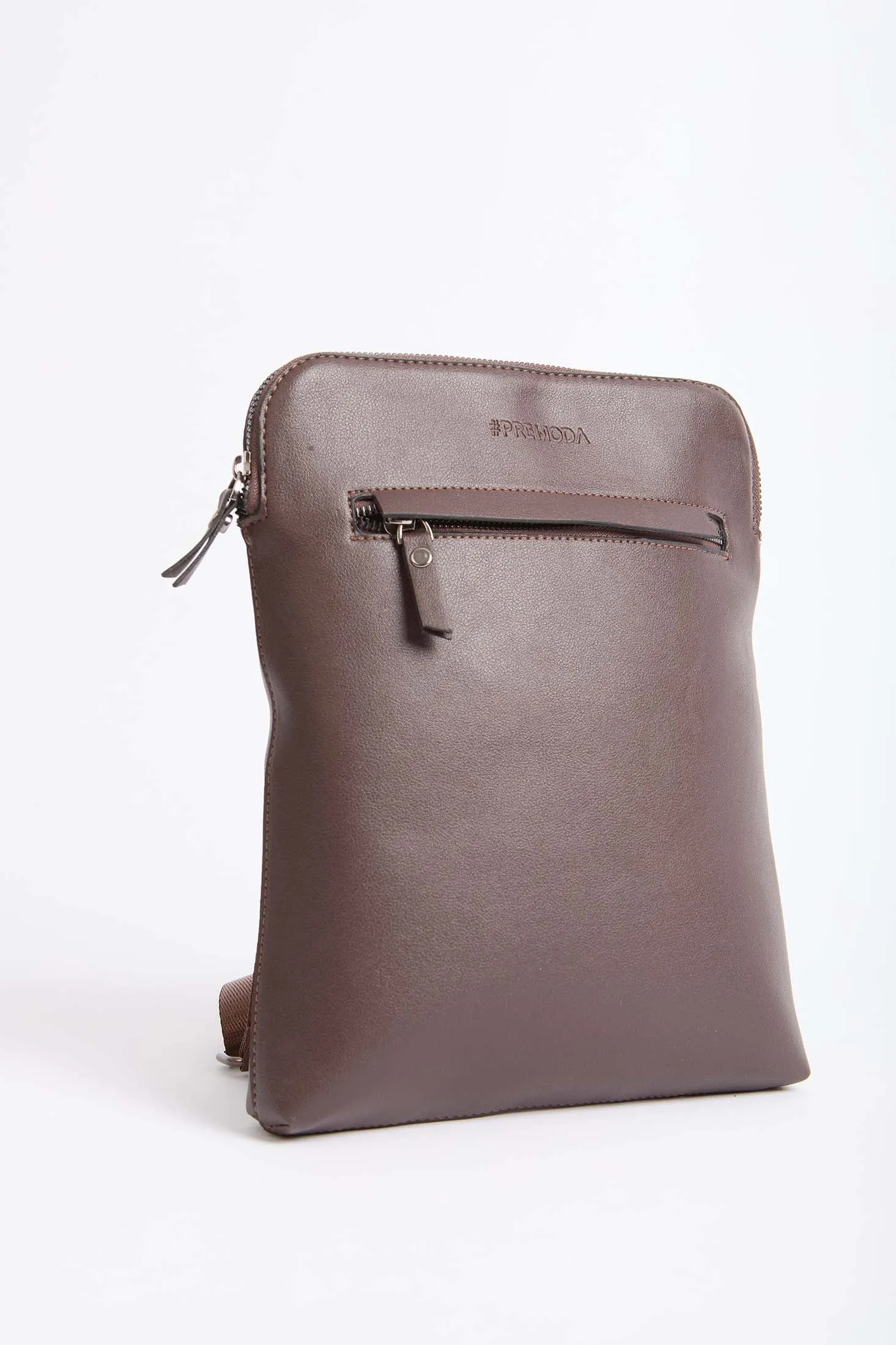 Women Bag Casual Logo Embellished Faux Leather Brown