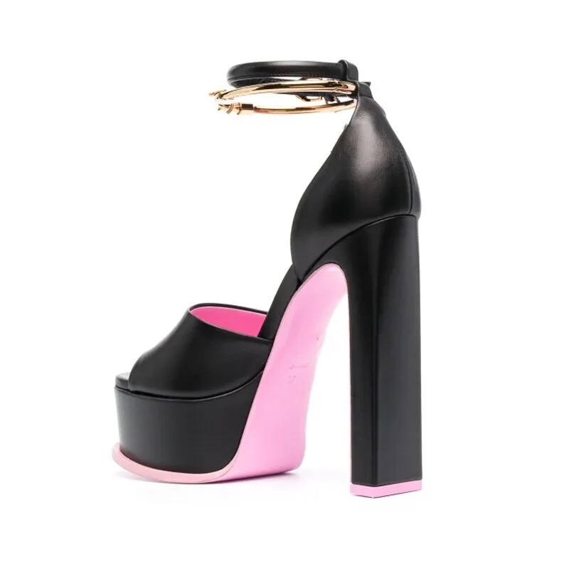 Women Sandals Round Toe Crude Heel Platform
