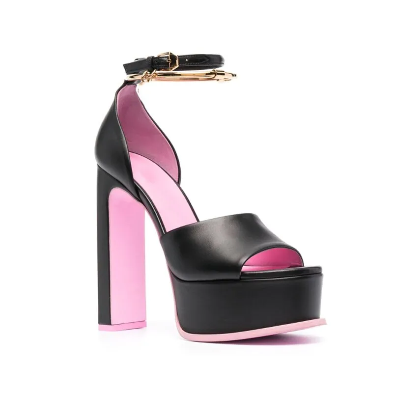 Women Sandals Round Toe Crude Heel Platform