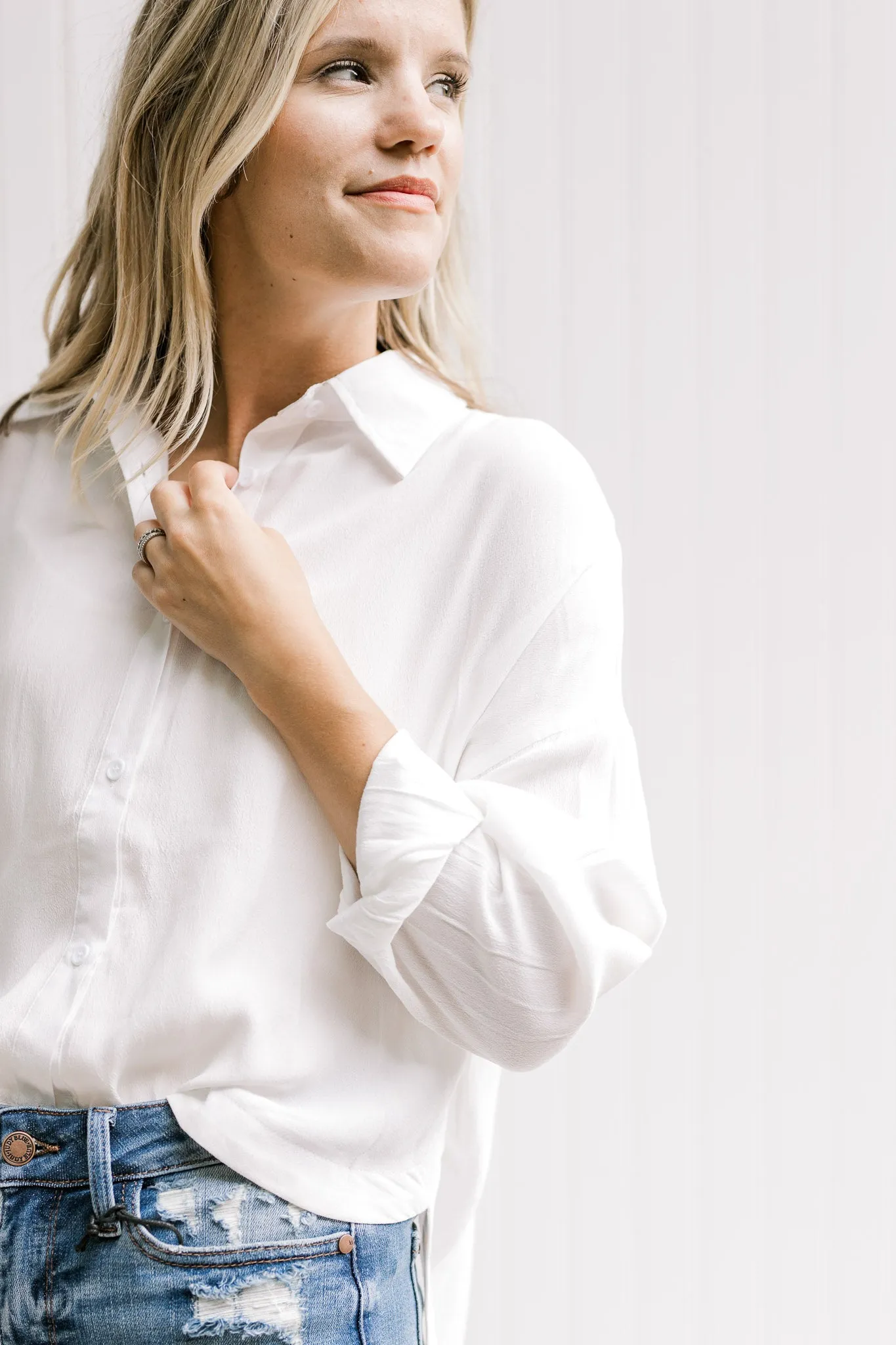 X Closet Staple White Button Down