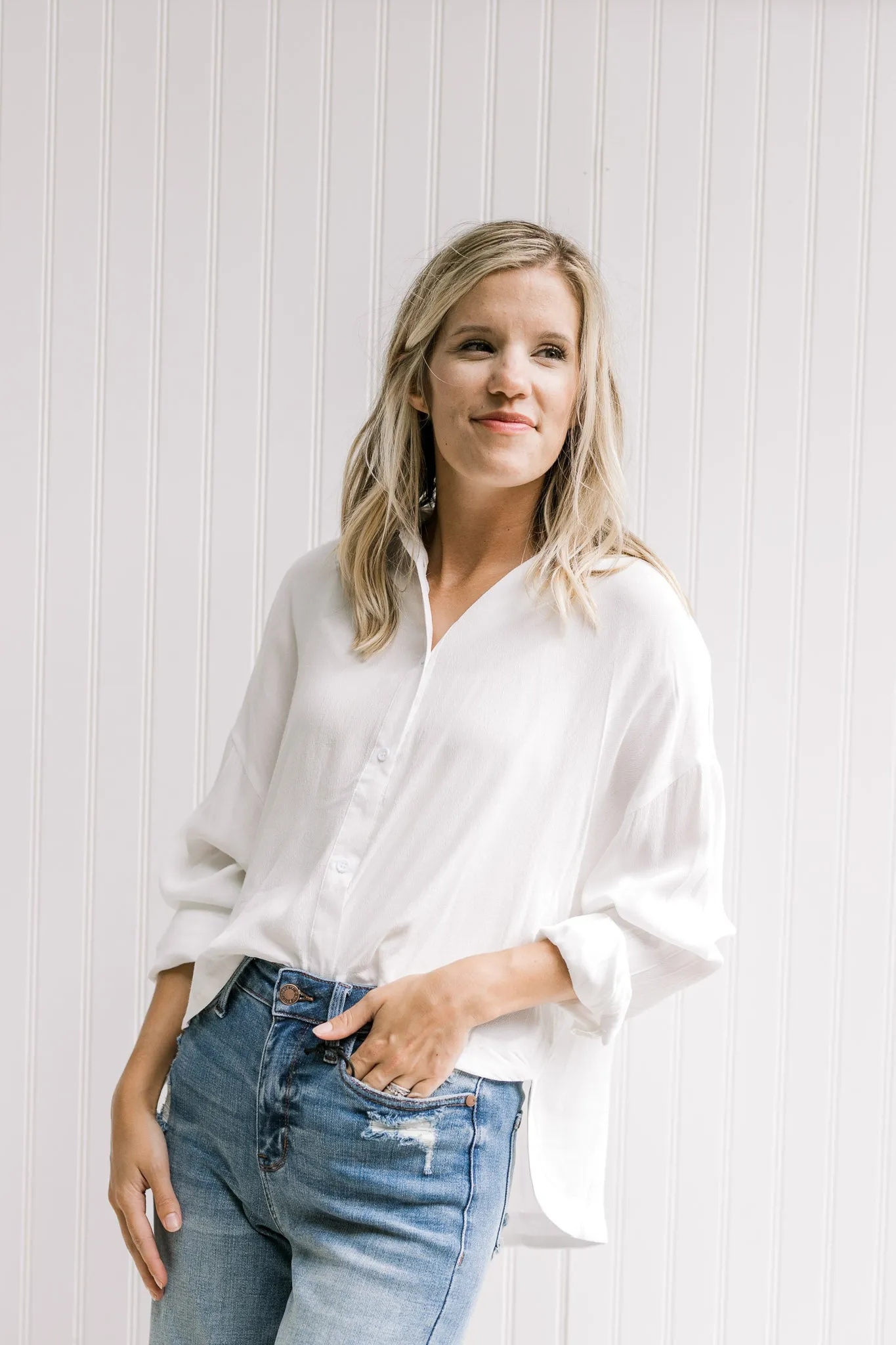 X Closet Staple White Button Down