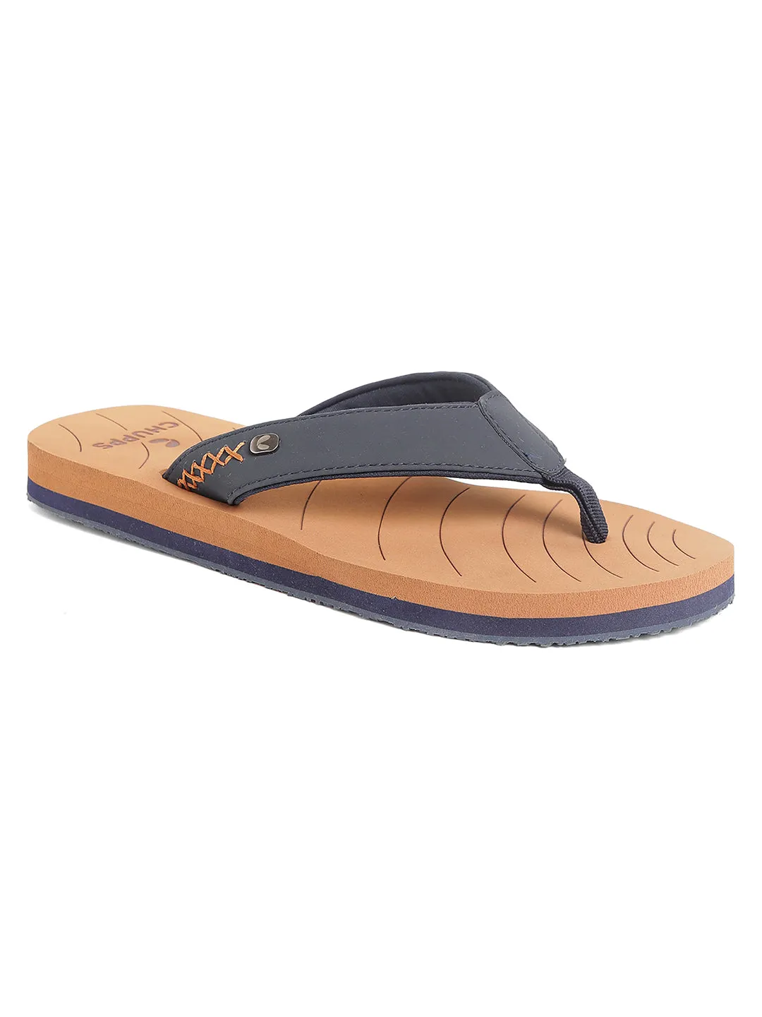 X-Flex Tan & Blue V-Strap