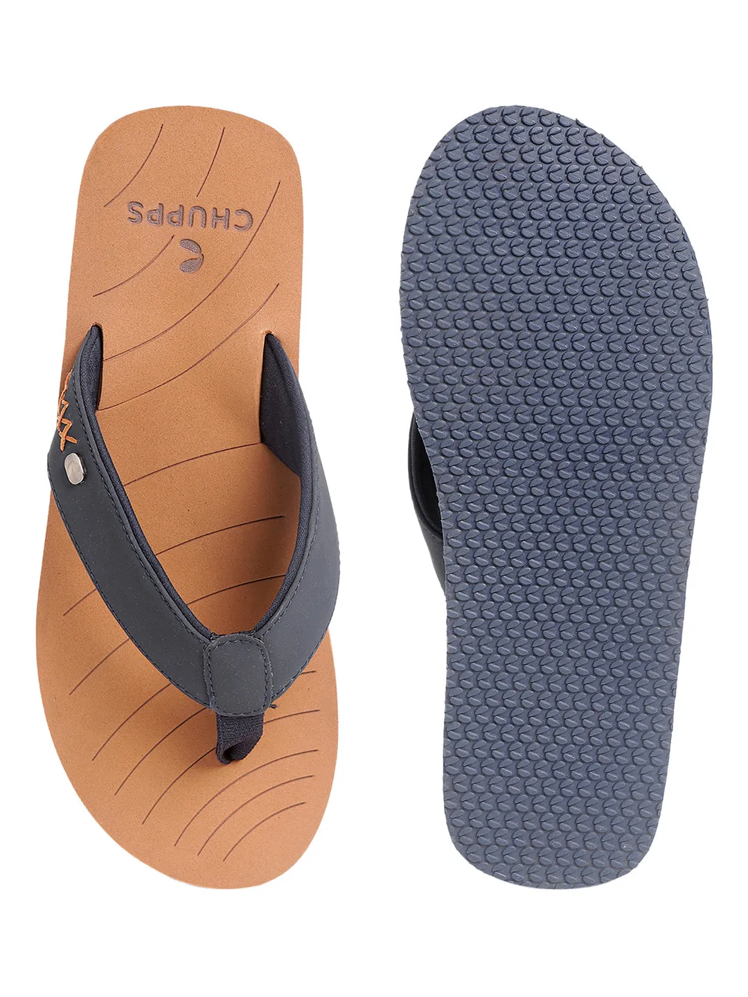 X-Flex Tan & Blue V-Strap