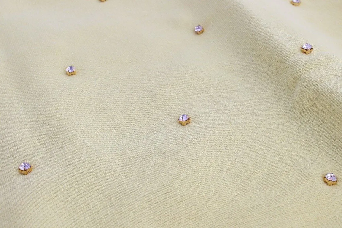 Yellow embellished cotton sweatshirt
