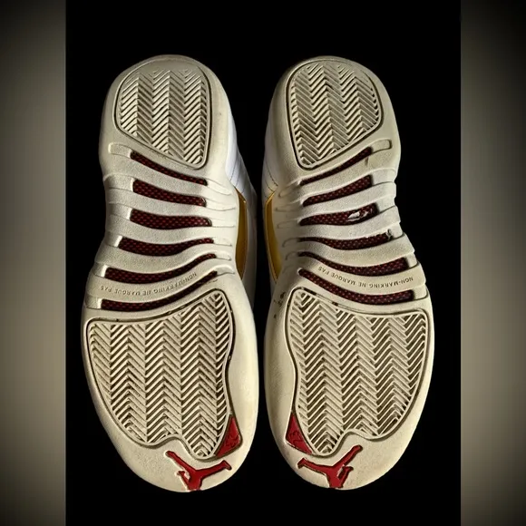 Youth Nike Air Jordan 12 Retro Fiba 130690-107 2019 White Red Metallic Gold